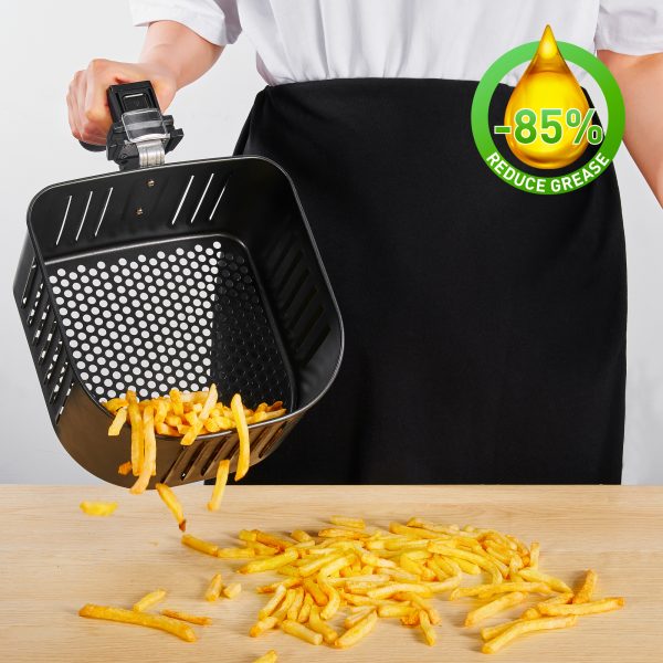 FREIHAFEN Hot Air Fryer 5.5 L XXL, Free Port, 1800 W without Oil Fryer, Hot Air Fryer with Digital LED Touch Screen